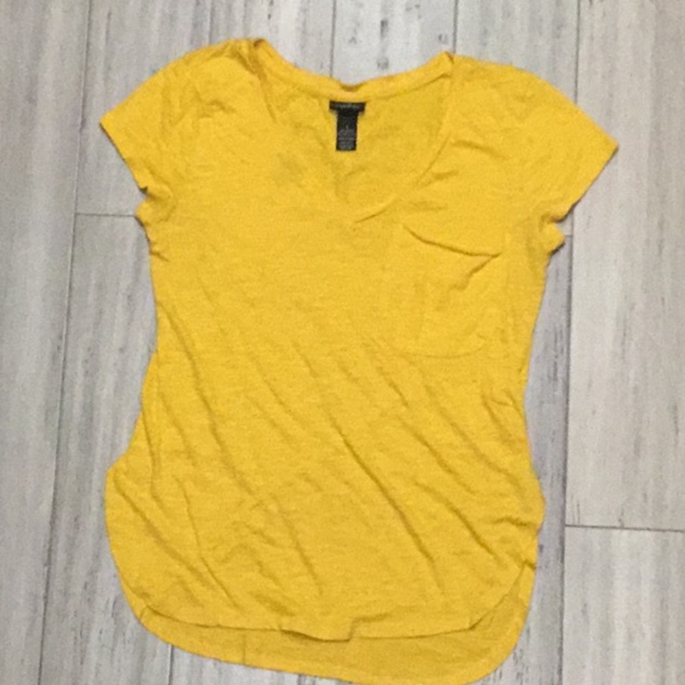 Gold V neck shirt